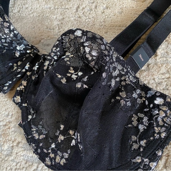 Victoria’s Secret Very Sexy Unlined Balconet Sheer Lace Glitter Sparkle Bra:36DD - Picture 2 of 8